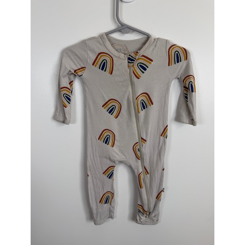 Kyte Baby Rainbow Bamboo Romper Oatmeal 3-6 Months